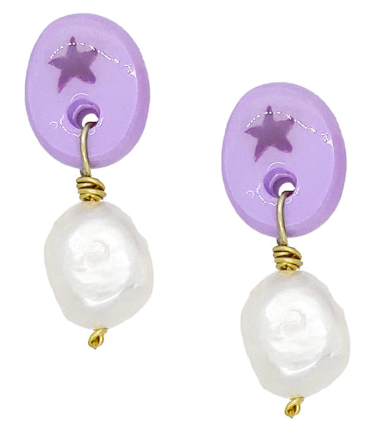 Lilac Star Earrings