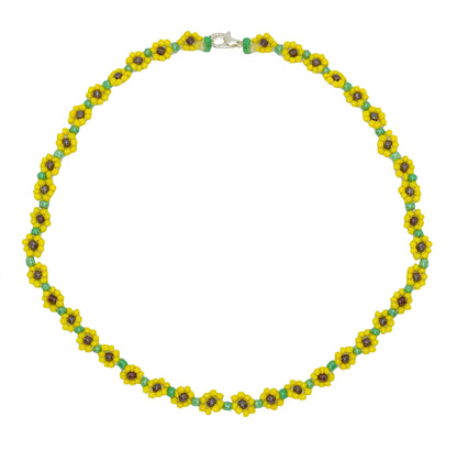 Beaded Sunflower Necklace